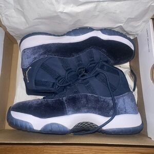 Jordan Midnight Navy and Metallic Silver Sneakers